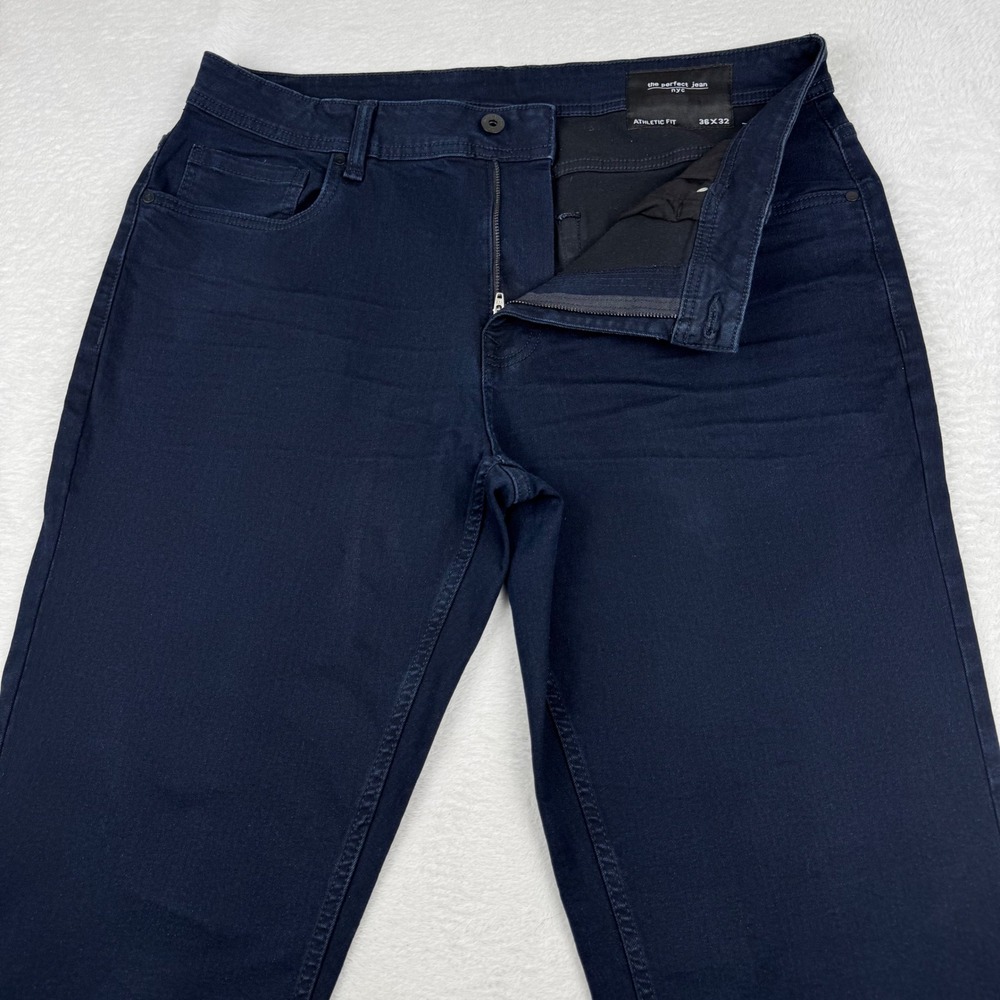 The Perfect Jean NYC Athletic Fit Jeans Mens 36x32 Navy Blue Stretch Denim